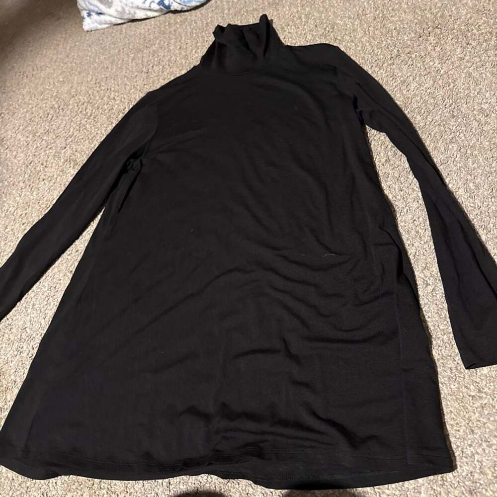 Eileen Fisher Turtleneck Tunic Size S Black Long Sleeve